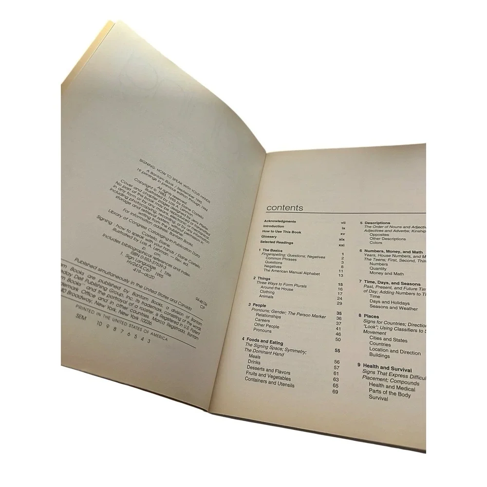 Signing: How To Speak With YOur Hands by Costello Ph.D., Elaine, Acceptable Book